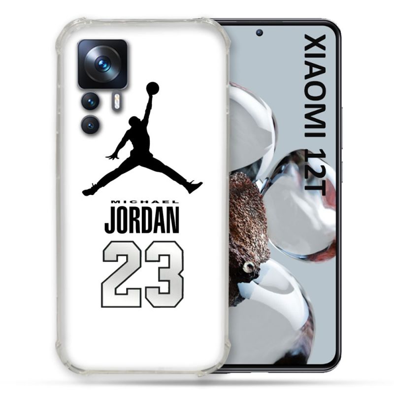 Coque Renforcée En Verre Trempé Pour Xiaomi 12T Jordan 23 Blanc