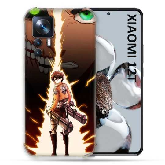 Coque Renforcée En Verre Trempé Pour Xiaomi 12T Manga Attaque Titans Eren Eclair