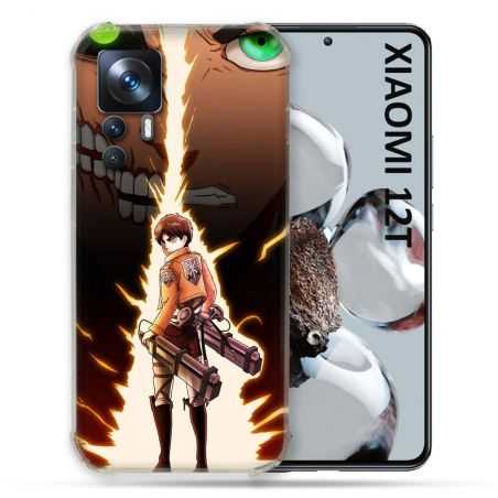 Coque Renforcée En Verre Trempé Pour Xiaomi 12T Manga Attaque Titans Eren Eclair