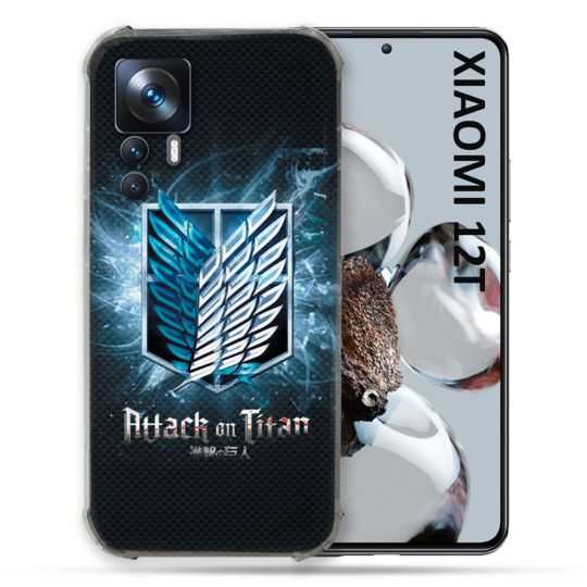 Coque Renforcée En Verre Trempé Pour Xiaomi 12T Manga Attaque Titans Noir