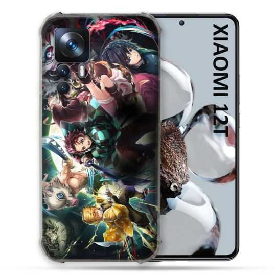 Coque Renforcée En Verre Trempé Pour Xiaomi 12T Manga Demon Slayer Groupe