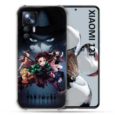 Coque Renforcée En Verre Trempé Pour Xiaomi 12T Manga Demon Slayer Noir