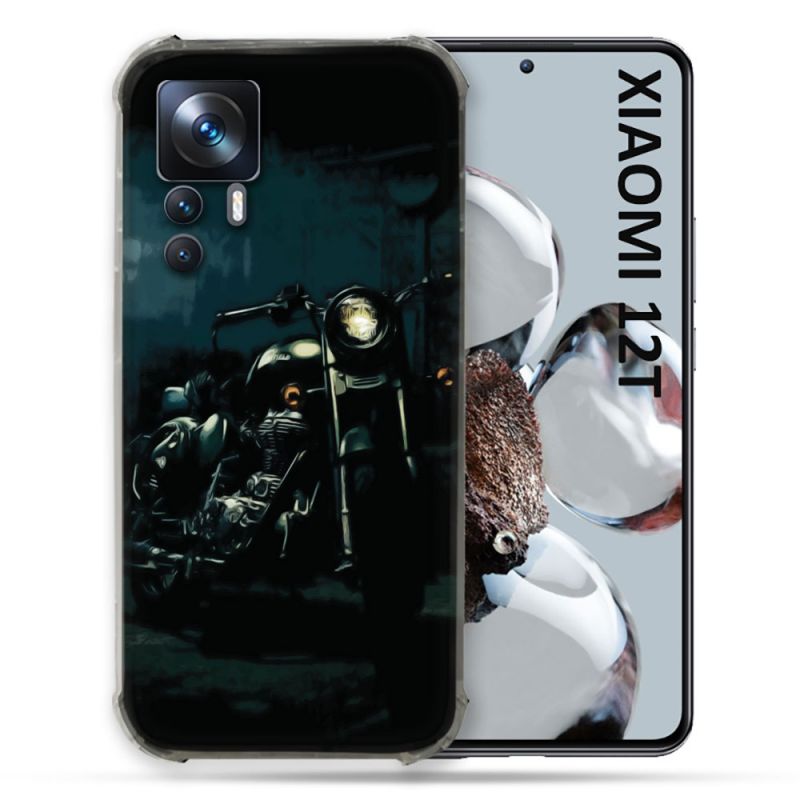Coque Renforcée En Verre Trempé Pour Xiaomi 12T Moto Harley Vintage