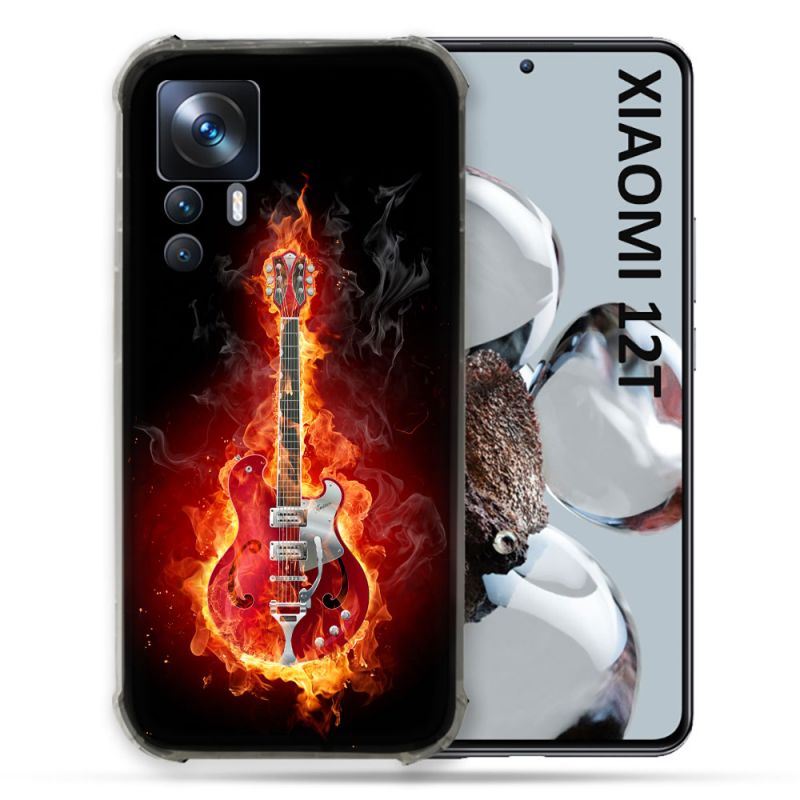 Coque Renforcée En Verre Trempé Pour Xiaomi 12T Musique Guitare Electrique