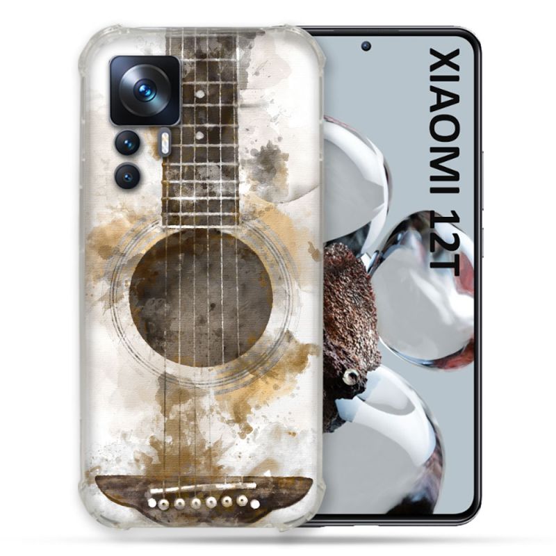 Coque Renforcée En Verre Trempé Pour Xiaomi 12T Musique Guitare Tag