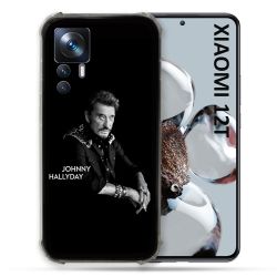 Coque Renforcée En Verre Trempé Pour Xiaomi 12T Musique Johnny Hallyday Noir