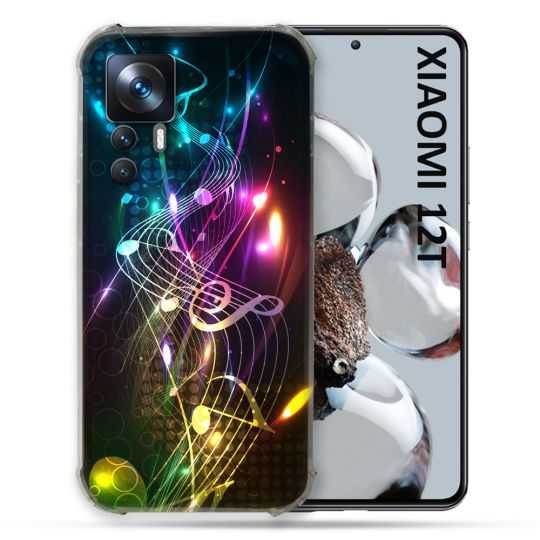 Coque Renforcée En Verre Trempé Pour Xiaomi 12T Musique Partition Multicolore