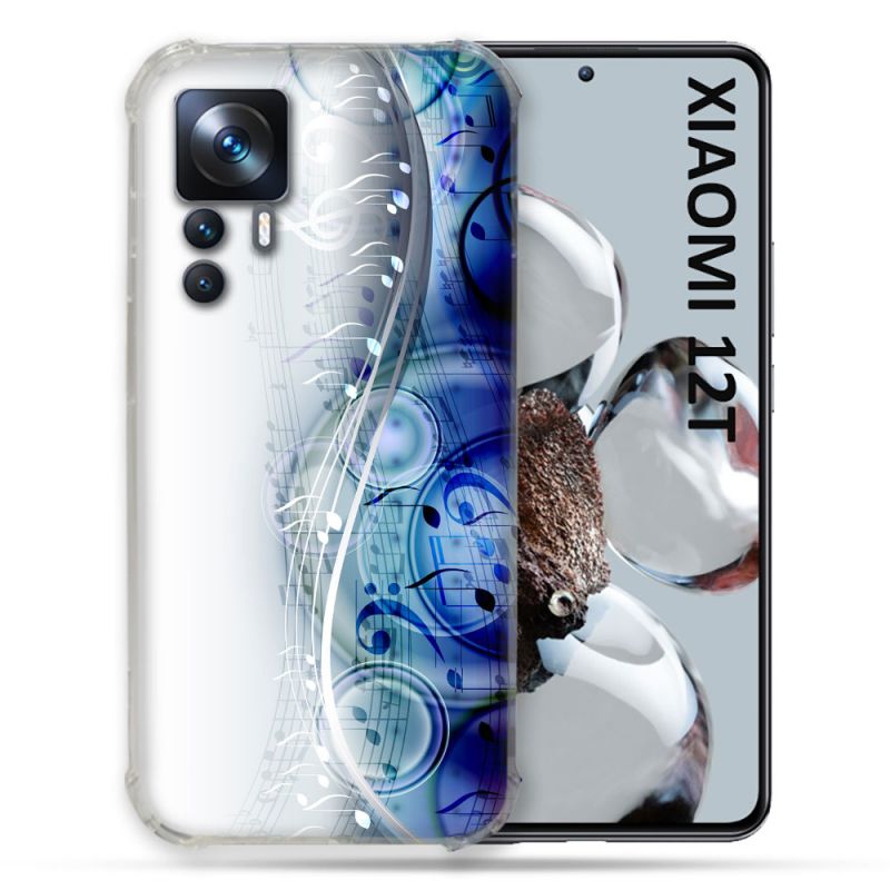 Coque Renforcée En Verre Trempé Pour Xiaomi 12T Musique Partition Vague