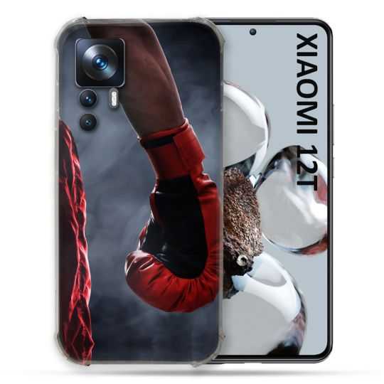 Coque Renforcée En Verre Trempé Pour Xiaomi 12T Sport Boxe Gant Rouge