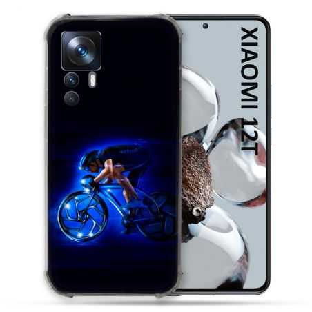 Coque Renforcée En Verre Trempé Pour Xiaomi 12T Sport Cyclisme Bleu