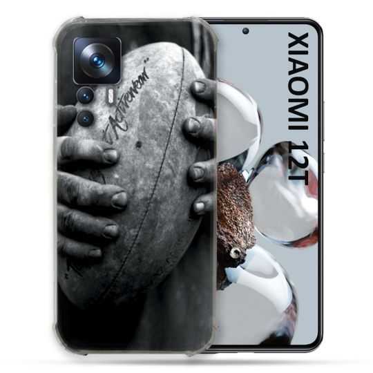 Coque Renforcée En Verre Trempé Pour Xiaomi 12T Sport Rugby Ballon Vintage