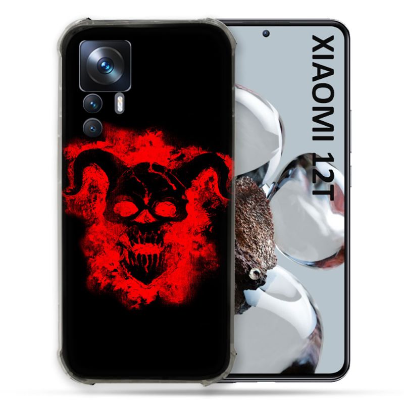 Coque Renforcée En Verre Trempé Pour Xiaomi 12T Tete de Mort Diable