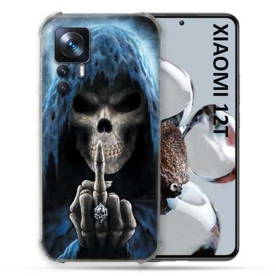 Coque Renforcée En Verre Trempé Pour Xiaomi 12T Tete de Mort Doigt