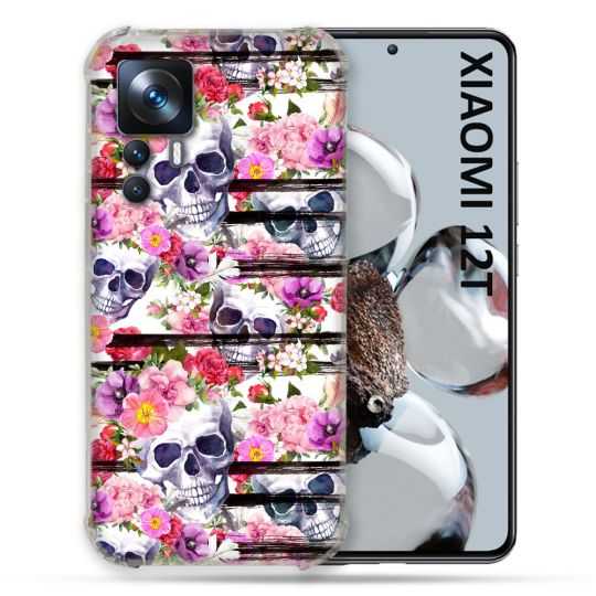 Coque Renforcée En Verre Trempé Pour Xiaomi 12T Tete de Mort Pattern