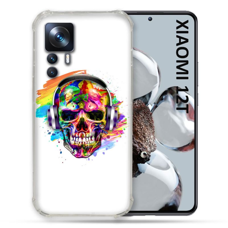 Coque Renforcée En Verre Trempé Pour Xiaomi 12T Tete de Mort Tag