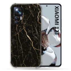Coque Renforcée En Verre Trempé Pour Xiaomi 12T Texture Marbre Noir