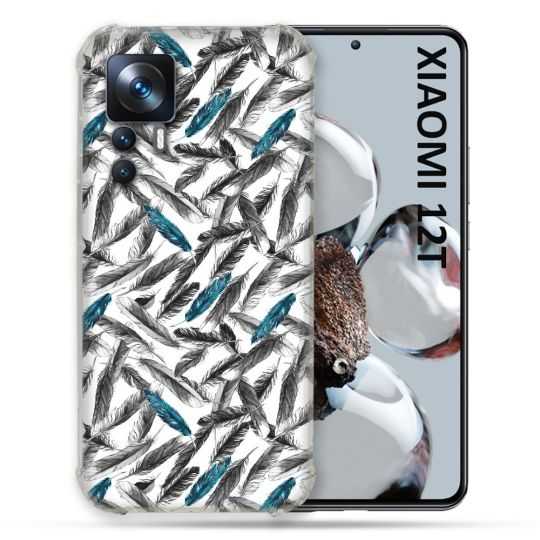 Coque Renforcée En Verre Trempé Pour Xiaomi 12T Texture Plume Canard