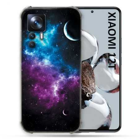 Coque Renforcée En Verre Trempé Pour Xiaomi 12T Univers Bleu Violet