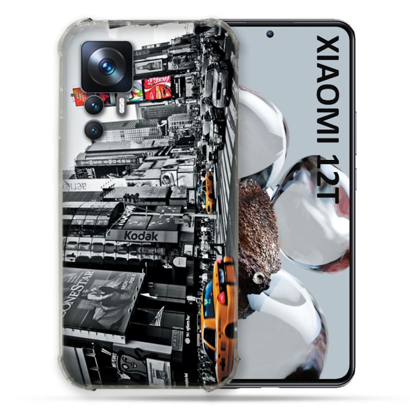 Coque Renforcée En Verre Trempé Pour Xiaomi 12T Voyage Amerique USA New York Taxi