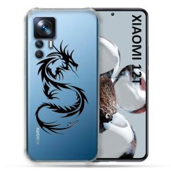 Coque Renforcée En Verre Trempé Transparente Pour Xiaomi 12T Dragon Noir