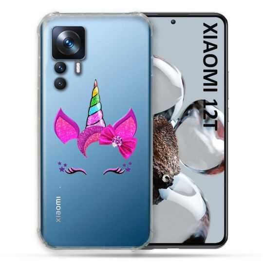 Coque Renforcée En Verre Trempé Transparente Pour Xiaomi 12T Licorne Paillette