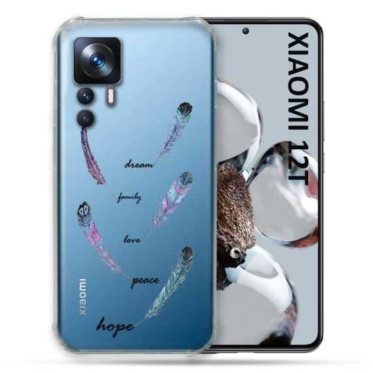 Coque Renforcée En Verre Trempé Transparente Pour Xiaomi 12T Plume Couleur