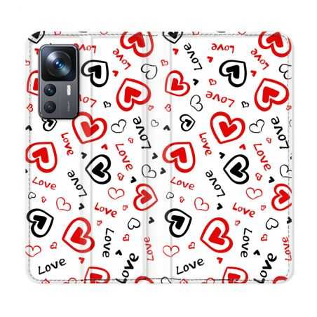 Housse Cuir Portefeuille Pour Xiaomi 12T Amour Love