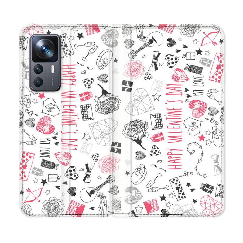 Housse Cuir Portefeuille Pour Xiaomi 12T Amour Valentines