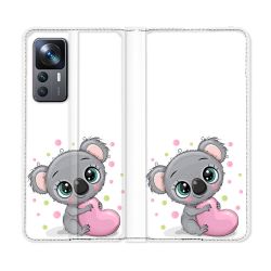 Housse Cuir Portefeuille Pour Xiaomi 12T Animal Koala Cœur