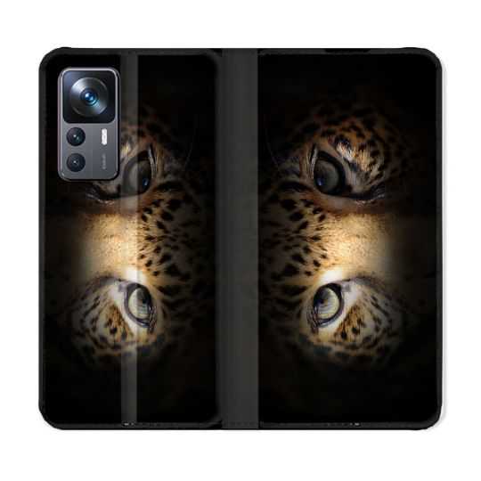 Housse Cuir Portefeuille Pour Xiaomi 12T Animal Leopard Yeux