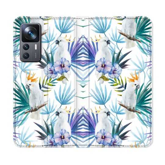 Housse Cuir Portefeuille Pour Xiaomi 12T Animal Perroquet Peinture