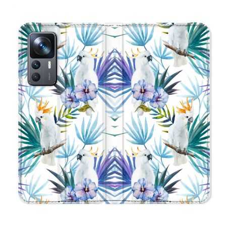 Housse Cuir Portefeuille Pour Xiaomi 12T Animal Perroquet Peinture