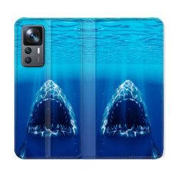 Housse Cuir Portefeuille Pour Xiaomi 12T Animal Requin Dent