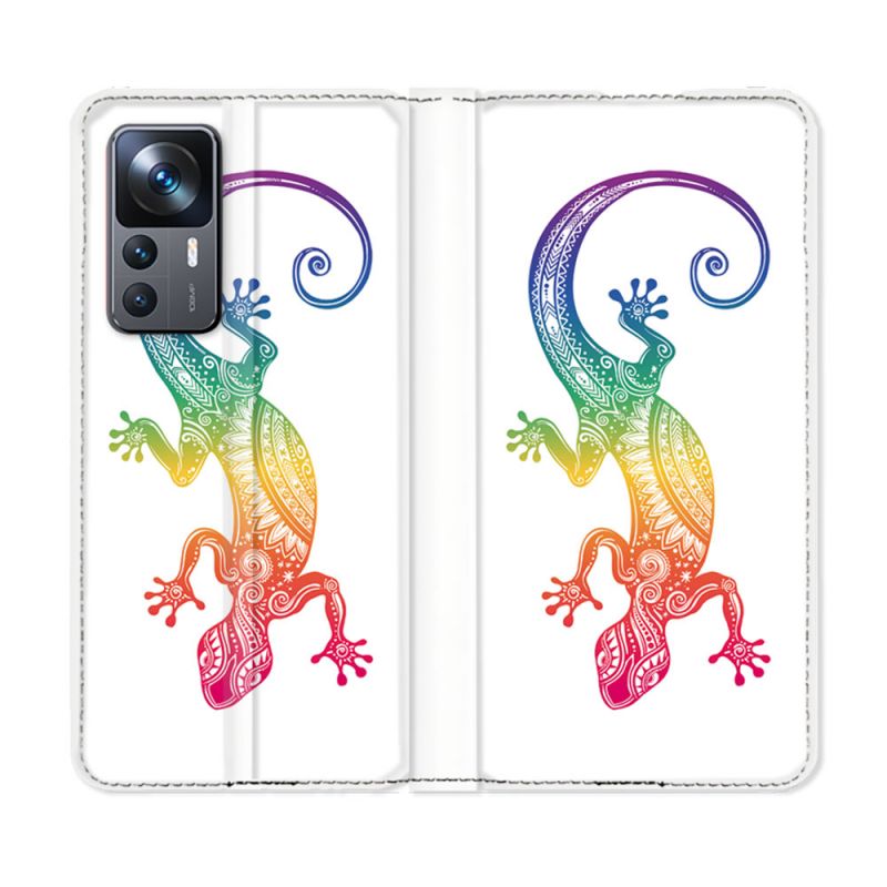 Housse Cuir Portefeuille Pour Xiaomi 12T Animal Salamandre Color