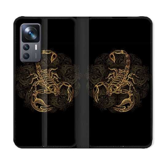 Housse Cuir Portefeuille Pour Xiaomi 12T Animal Scorpion Fresque