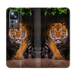 Housse Cuir Portefeuille Pour Xiaomi 12T Animal Tigre Jungle