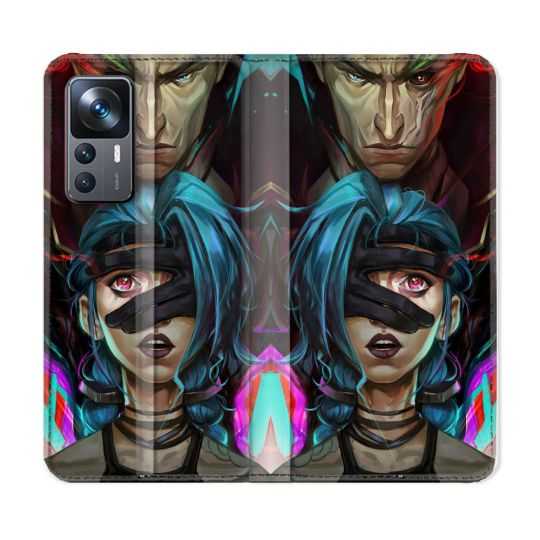 Housse Cuir Portefeuille Pour Xiaomi 12T Arcane Jynx Bleu