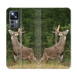 Housse Cuir Portefeuille Pour Xiaomi 12T Chasse Cerf