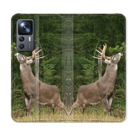 Housse Cuir Portefeuille Pour Xiaomi 12T Chasse Cerf