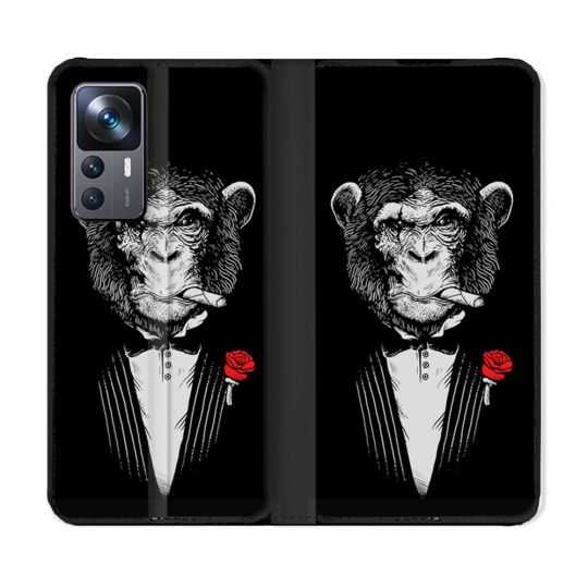 Housse Cuir Portefeuille Pour Xiaomi 12T Decale Singe Mafia