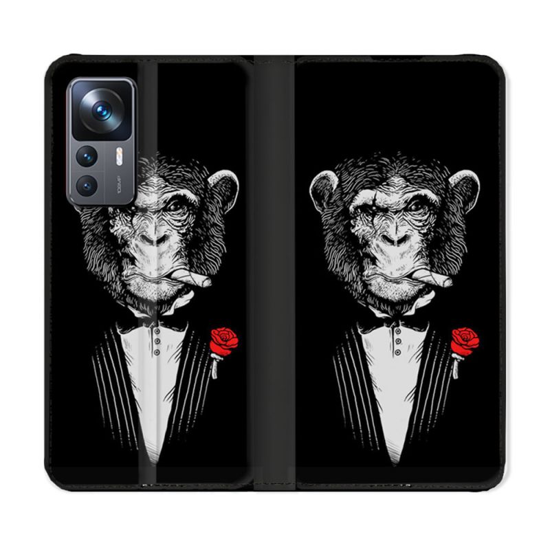 Housse Cuir Portefeuille Pour Xiaomi 12T Decale Singe Mafia
