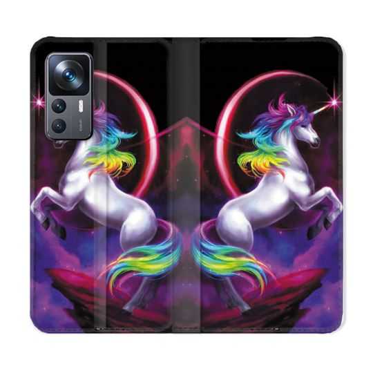 Housse Cuir Portefeuille Pour Xiaomi 12T Fantastique Licorne Arc en ciel
