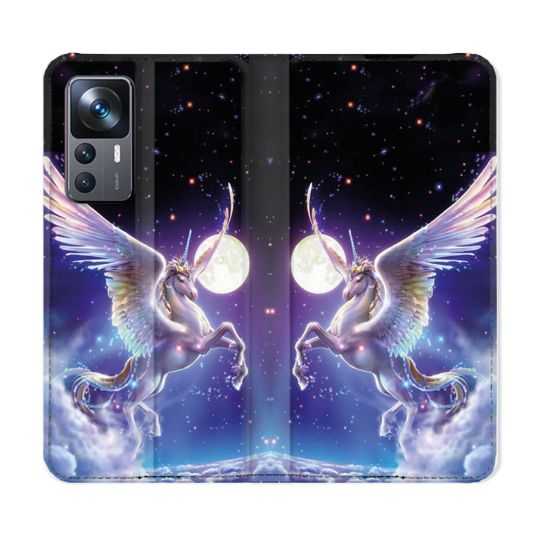 Housse Cuir Portefeuille Pour Xiaomi 12T Fantastique Licorne Céleste
