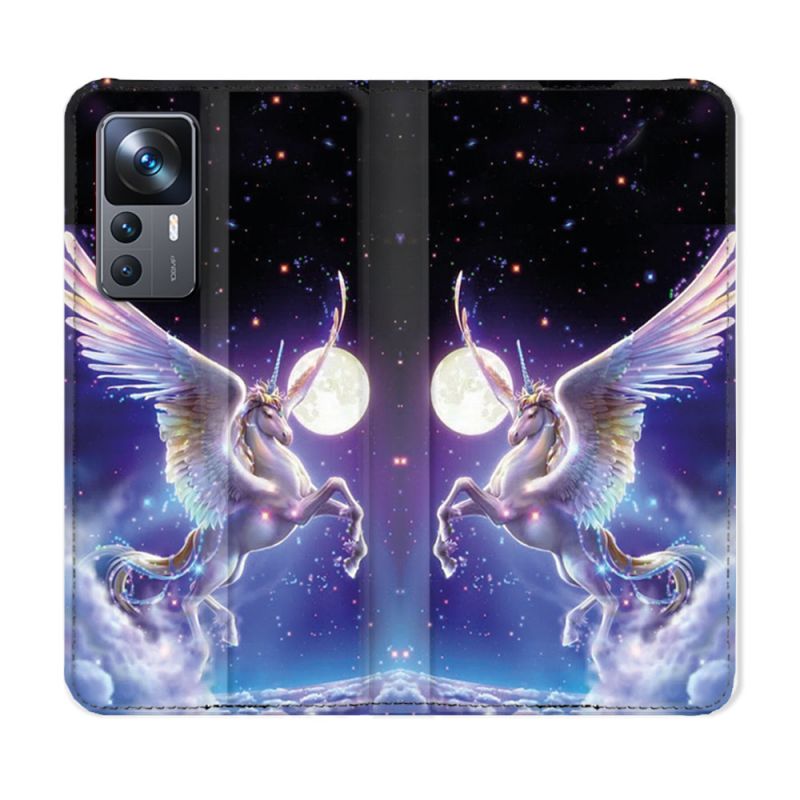 Housse Cuir Portefeuille Pour Xiaomi 12T Fantastique Licorne Céleste