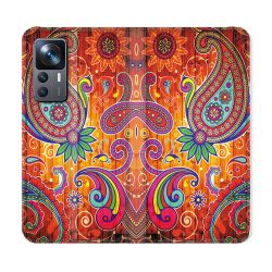 Housse Cuir Portefeuille Pour Xiaomi 12T Fleur Psychedelic