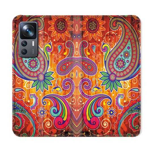 Housse Cuir Portefeuille Pour Xiaomi 12T Fleur Psychedelic