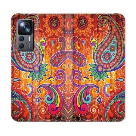 Housse Cuir Portefeuille Pour Xiaomi 12T Fleur Psychedelic