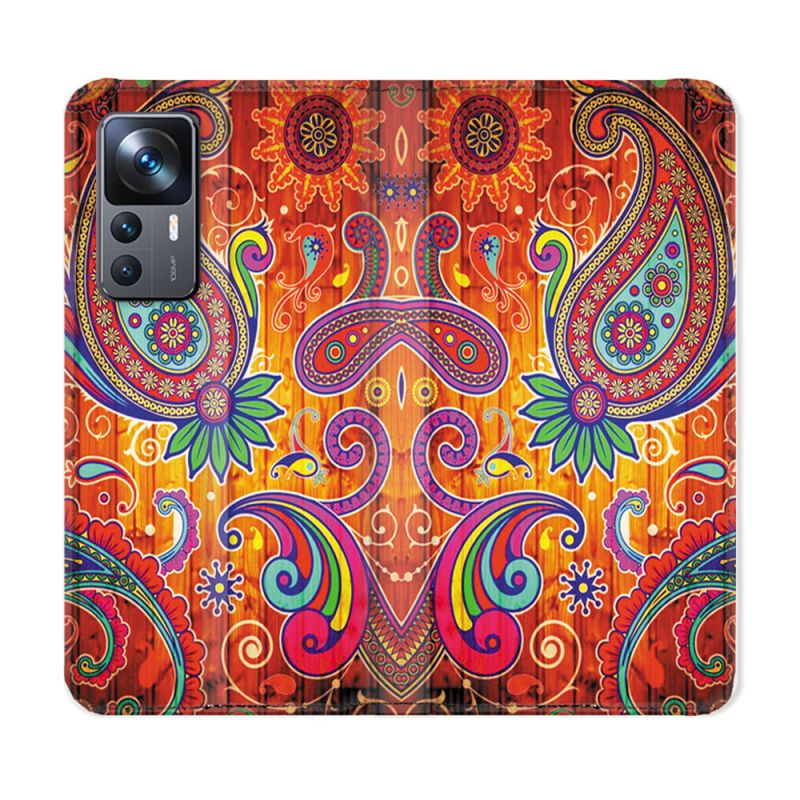 Housse Cuir Portefeuille Pour Xiaomi 12T Fleur Psychedelic