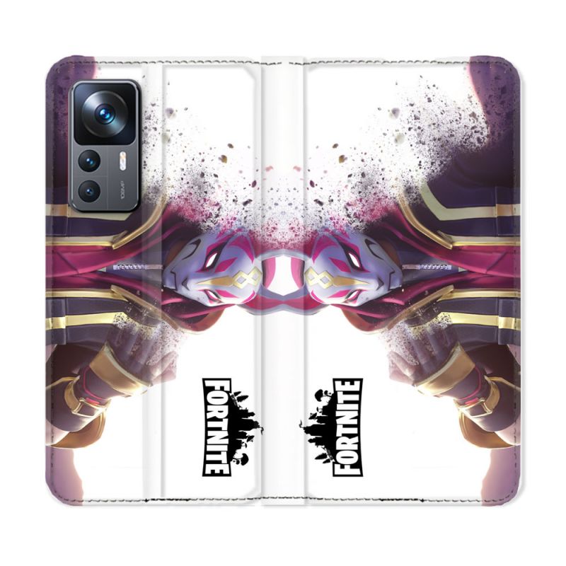 Housse Cuir Portefeuille Pour Xiaomi 12T Fortnite Blanc