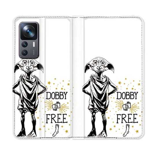 Housse Cuir Portefeuille Pour Xiaomi 12T Harry Potter Dobby Free Blanc